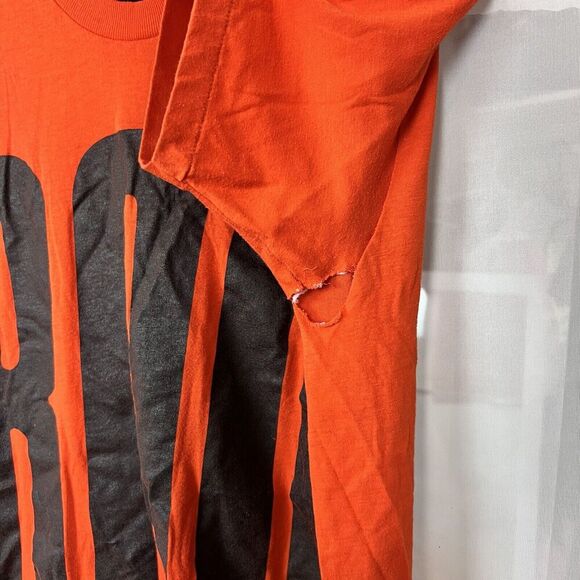 Vintage 80s distressed Halloween t shirt single stitch BOO L thrashed distressed - Picture 7 of 12